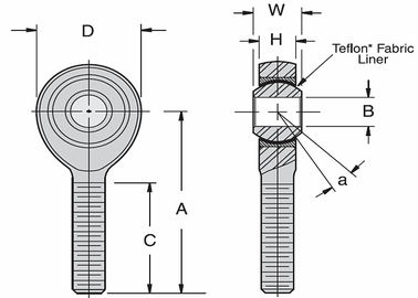 UMAX-T सीरीज़ PTFE-Lined Heavy-Duty Rod Ends∙ ऑटोमोबाइल/रेसिंग के लिए उच्च-शक्ति सटीकता