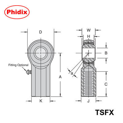 भारी शुल्क TSMX/TSFX श्रृंखला रॉड एंड्सः उच्च भार गति नियंत्रण के लिए सटीक 3-टुकड़ा धातु डिजाइन